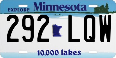 MN license plate 292LQW