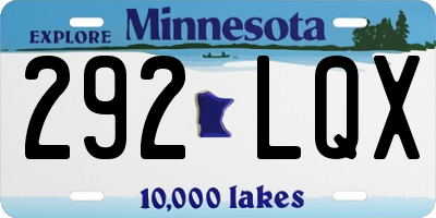MN license plate 292LQX