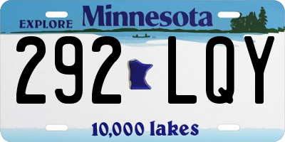 MN license plate 292LQY