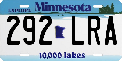 MN license plate 292LRA