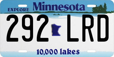 MN license plate 292LRD
