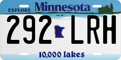 MN license plate 292LRH