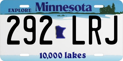 MN license plate 292LRJ