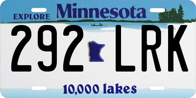 MN license plate 292LRK