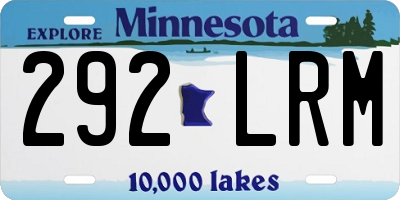 MN license plate 292LRM