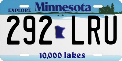 MN license plate 292LRU