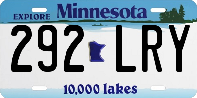 MN license plate 292LRY