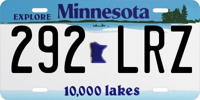 MN license plate 292LRZ