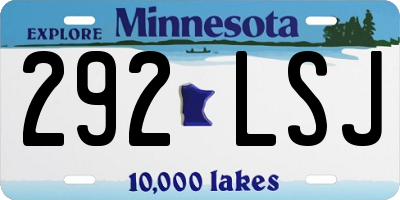 MN license plate 292LSJ
