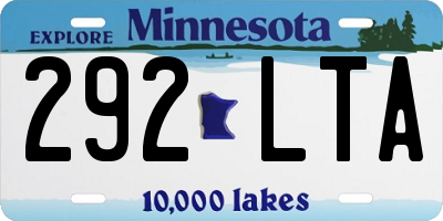 MN license plate 292LTA