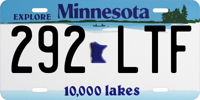 MN license plate 292LTF