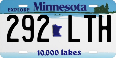 MN license plate 292LTH