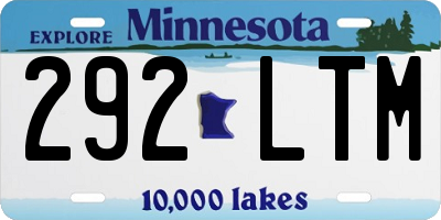 MN license plate 292LTM