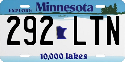 MN license plate 292LTN