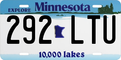 MN license plate 292LTU