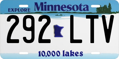 MN license plate 292LTV