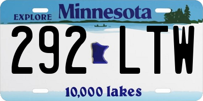 MN license plate 292LTW