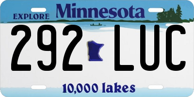 MN license plate 292LUC