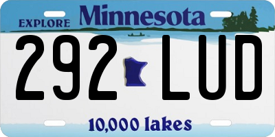 MN license plate 292LUD