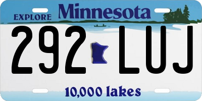 MN license plate 292LUJ