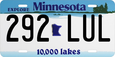 MN license plate 292LUL