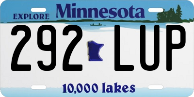 MN license plate 292LUP