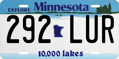 MN license plate 292LUR