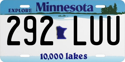 MN license plate 292LUU