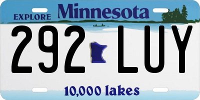 MN license plate 292LUY