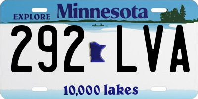 MN license plate 292LVA