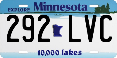 MN license plate 292LVC
