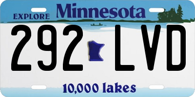 MN license plate 292LVD