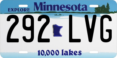 MN license plate 292LVG