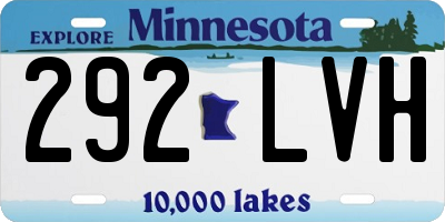 MN license plate 292LVH