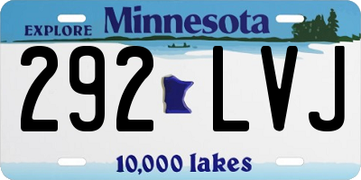 MN license plate 292LVJ