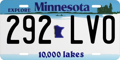 MN license plate 292LVO