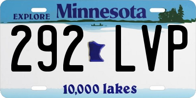 MN license plate 292LVP