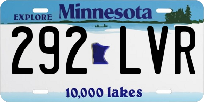 MN license plate 292LVR