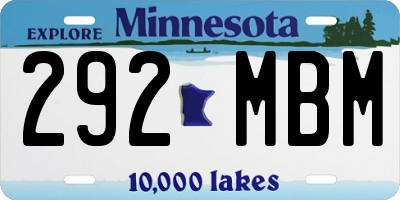 MN license plate 292MBM