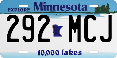 MN license plate 292MCJ