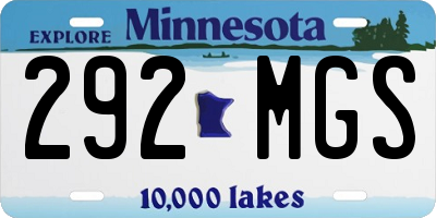 MN license plate 292MGS