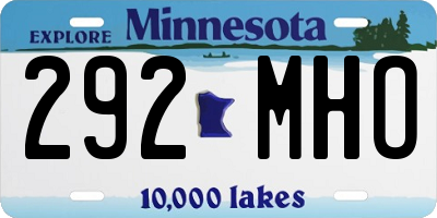MN license plate 292MHO