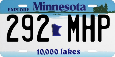 MN license plate 292MHP