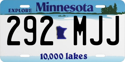 MN license plate 292MJJ