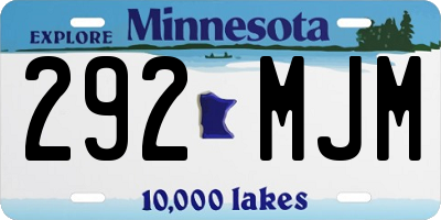 MN license plate 292MJM