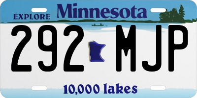MN license plate 292MJP