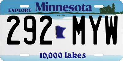MN license plate 292MYW