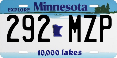 MN license plate 292MZP