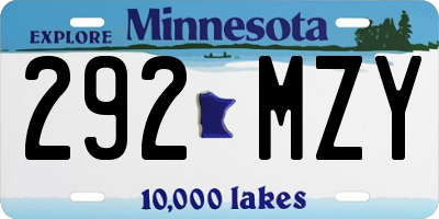 MN license plate 292MZY