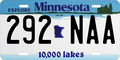 MN license plate 292NAA